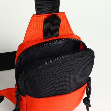 Slong bag from textiles, orange color-3