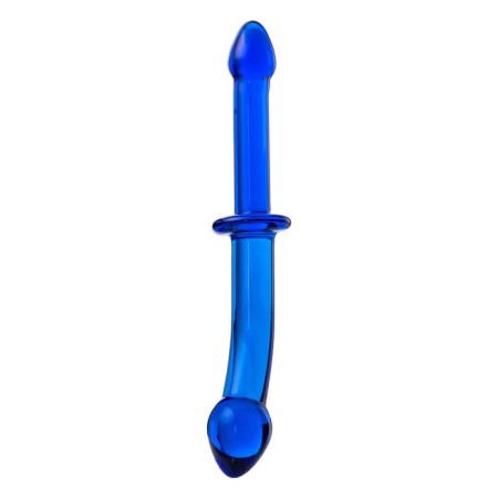 Sexus Glass bilateral phallimitator, glass, blue, 25 cm-1