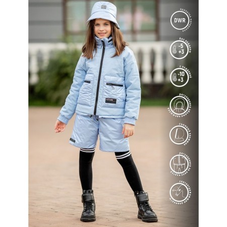 Jacket for girls, height 128 cm, blue color