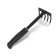 Small straight rakes for the garden, 5 teeth, length 29 cm, metal, combined plastic handle, Greengo