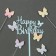 Set for decorating "Happy Birthday" butterflies, set 4 pcs, color blue