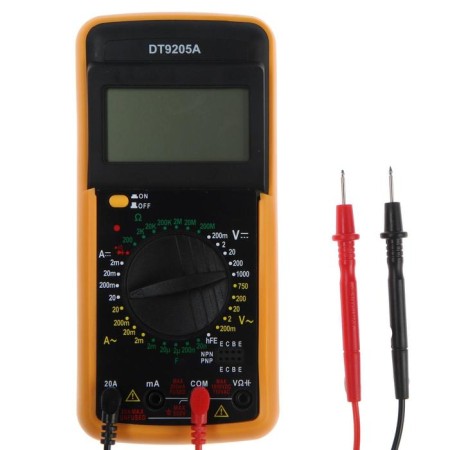 Tundra multimeter DT-9205A, ACV/DCV, ACA/DCA, 200-200Mω, 20NF-200MF, call-7