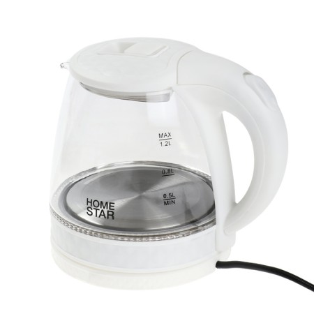 Electric kettle Homestar HS-1053, glass, 1.2 l, 1500 watts, white-1