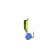 Mormyshka column black, lime abdomen + ball Granen blue, weight 0.35 g