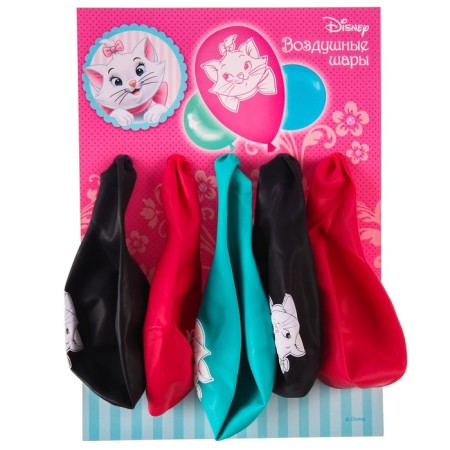 Airy ball "Happy Birthday!", 12 inch, latex, 5 pieces, cats aristocrats-3