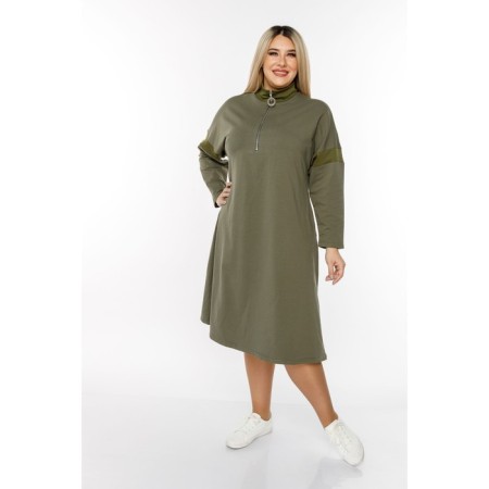 Women's dress, size 56, khaki color-2