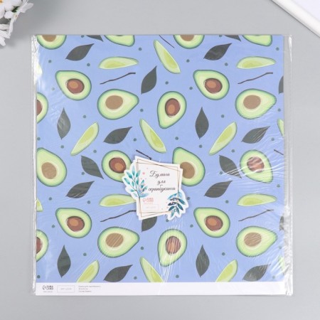 Scrapbooking paper bilateral "avocado" density 180 g 30.5x32 cm-5