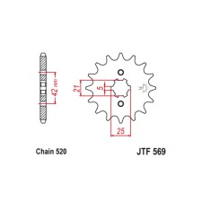 Leading star JT SPROCKETS JTF569-16, chain 520, 16 teeth