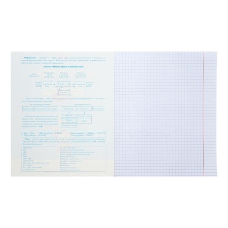A notebook "Notebook", 48 sheets in the cage "Informatics", cover coated cardboard, selective varnish, with reference material-1