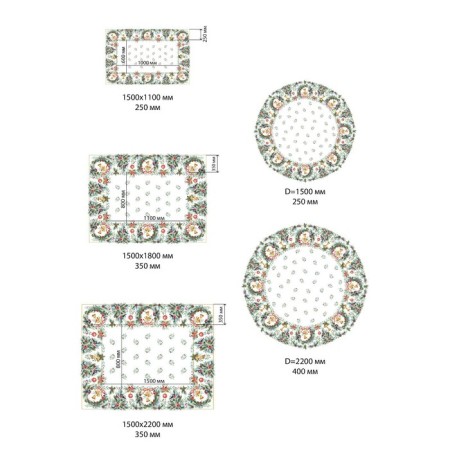GPECT ETICE "SHRISTMAS BELLS" tablecloth 150x220 +/- 3cm with GMVO, 100%HL, sarzha 190gr/m2-9
