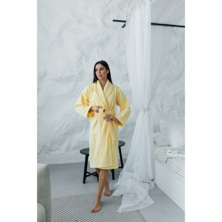 Frequency bathrobe, size 46, yellow color-1
