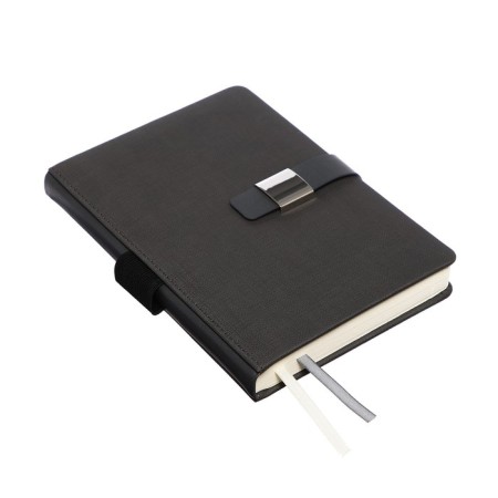 Leduced Diary A5, 160 sheets, Devente.denver, firmly cover of artificial leather with foam rubber, block 70 g/m2, gray-1
