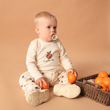 T -shirt with DL. Sleeve Kroshka I oranges p. 62-68, milk-1