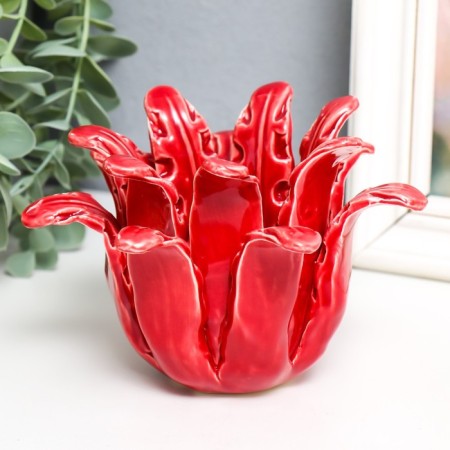 Ceramics candlestick per 1 candle of "rugula "d-4.2 cm red 14x13x9 cm-1