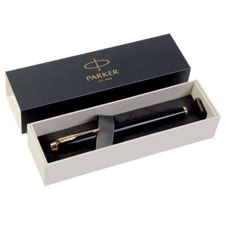 Roller pen Parker Im Core Black GT F, Plastic Black/Glossy/Gold, Black Ink.-7