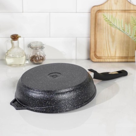 Granite Star pan, d = 22 cm, plastic handle, anti -stick coating, black color-2