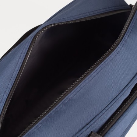 Road bag on lightning, 2 outer pockets, a suitcase holder, a long belt, the color is blue-2