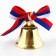 A bell on a pin with a bow for graduation, tricolor, d = 3.6 cm