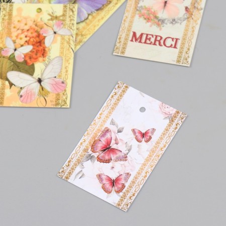 Cardboard "Butterflies" set 10 pcs (5 types) 4x6 cm-2