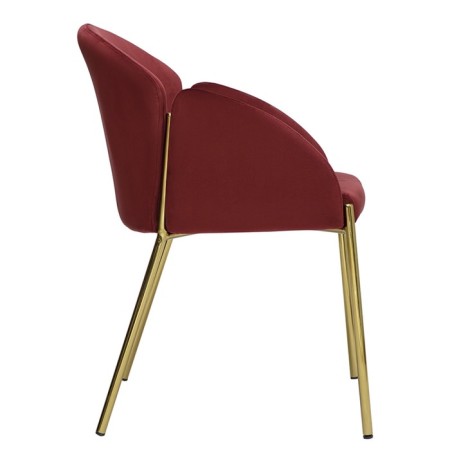 Raspy chair, 555 × 570 × 780 mm, velor, burgundy color-6