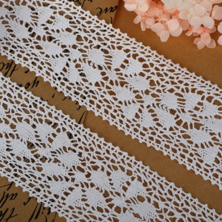 Knitted lace, 60 mm × 10 ± 1 m, white color-1