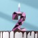 Candle for Cake "Almaz", number "2", purple metallic