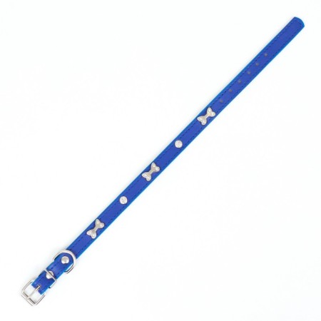 The collar "Bows and Rhinas", 38 x 1.5 cm, Osh 27-33, blue-3