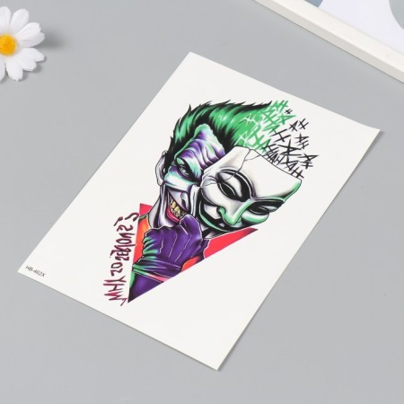Tattoo on the body color "Joker - 2 faces" 14.8x21 cm-1