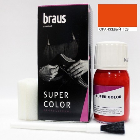 Braus Super Color shoe dye, for skin, orange color, 25 ml