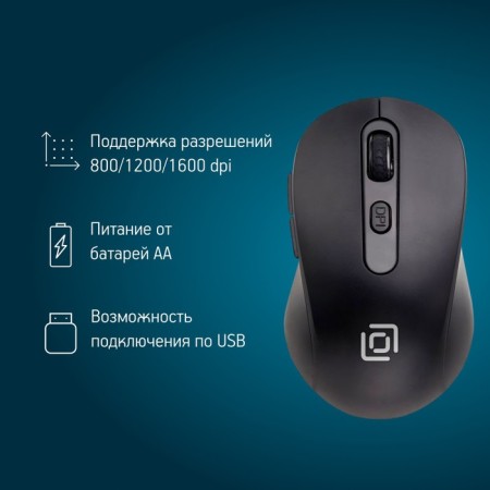 Mouse call 677MW Black Optical (1600DPI) wireless USB (6but)-1