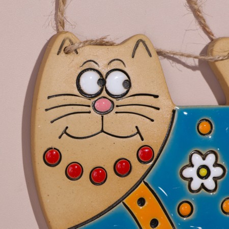 Панно "Котик", 7х8 см, майолика-3