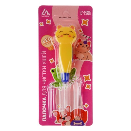 LES-02 ears cleaning wand, LED lighting, 3 nozzles, from batteries, cat-6
