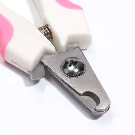 Small side claws with non -slip handles, a hole of 9 mm, pink with white-1