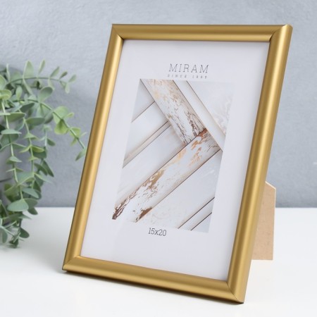 Photo frame Plastic "Mira" 15x20 cm gold (plastic screen)-2