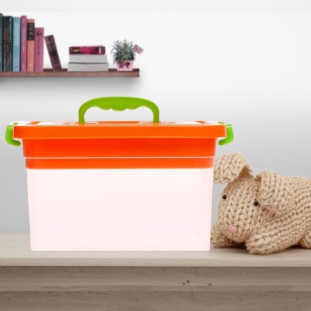 Container for storage with a lid and liner 6.5 l, color orange-3