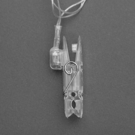 Garland “thread” 5 m with nozzles “clothespins”, IP20, transparent thread, 30 LED, warm white glow, 8 modes, 220 V-4