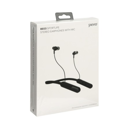 Pero Be03 Sportlife headphones, wireless, vacuum, microphone, 200 mac, up to 20 hours, black-2