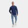 Polo male with long sleeve, dark blue color, size 48 (l)