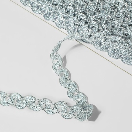Decorative braid, 10 mm, 10 ± 1 m, silver color-1