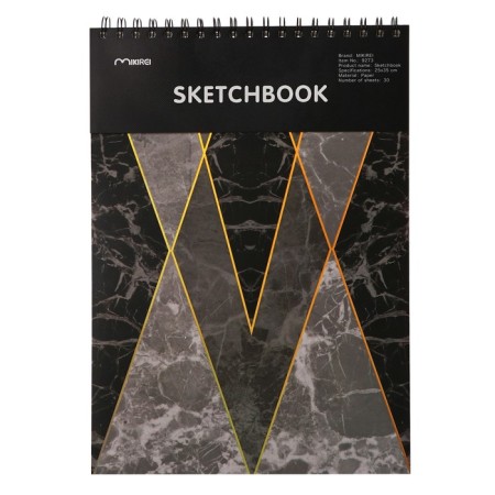 Sketchbook 25x35cm for pastel, 30 sheets "Geometry", hard cover, density 130 gr, mix-2