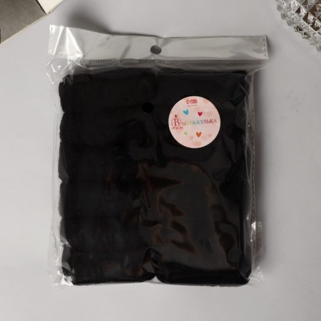 Hair elastic band "Mahrushka" (set 12 pcs) wide classic, 7x2 cm, black-2