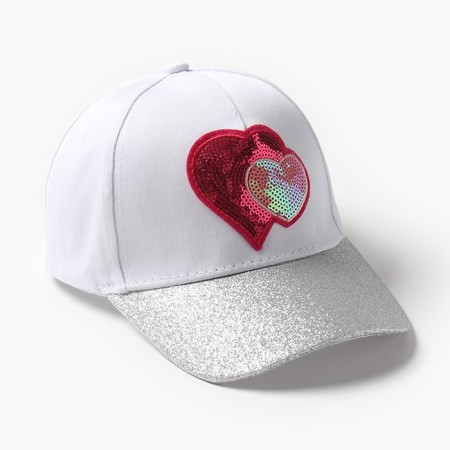 Cap for girls Minaku "heart" color white, rn 52