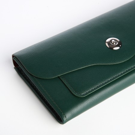Women's wallet on magnet, green color-2