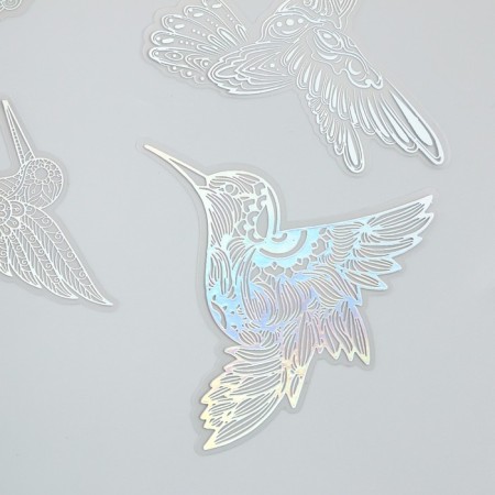 Stickers for creativity "Holography. Birds" d = 10 cm set 10 pcs 0.2x14x11 cm-1