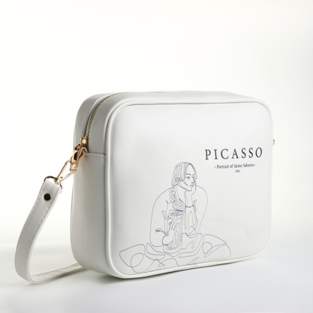 Women's bag over the shoulder Textura, small, white color-2