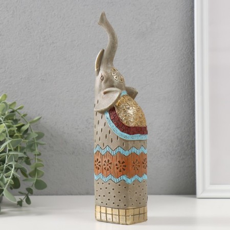 Souvenir Polystone "Gray Elephant upward" 5.5x6x27 cm-1