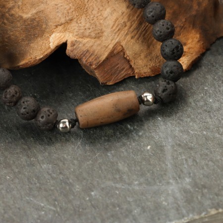 Bracelet from lava with bead Ji "Chakra" No. 1-2