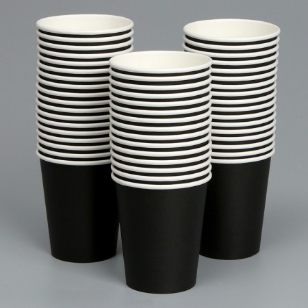 A single -boiled paper glass, plain, black color, 250 ml, 50 pcs-2