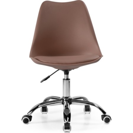 Computer chair Kolin Metal/Eco -leather/plastic, chrome/brown 49x56x78 cm-1