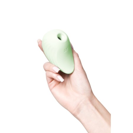 Vacuum-wave contactless stimulator of the Satiffyer Pearl Diver, silicone, green color-17